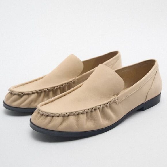 Zara Genuine Leather Loafers New - Picture 8 of 10